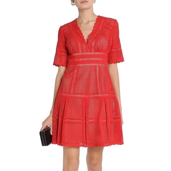 catherine deane Dresses & Skirts - CATHERINE DEANE/ red lace short sleeve dress